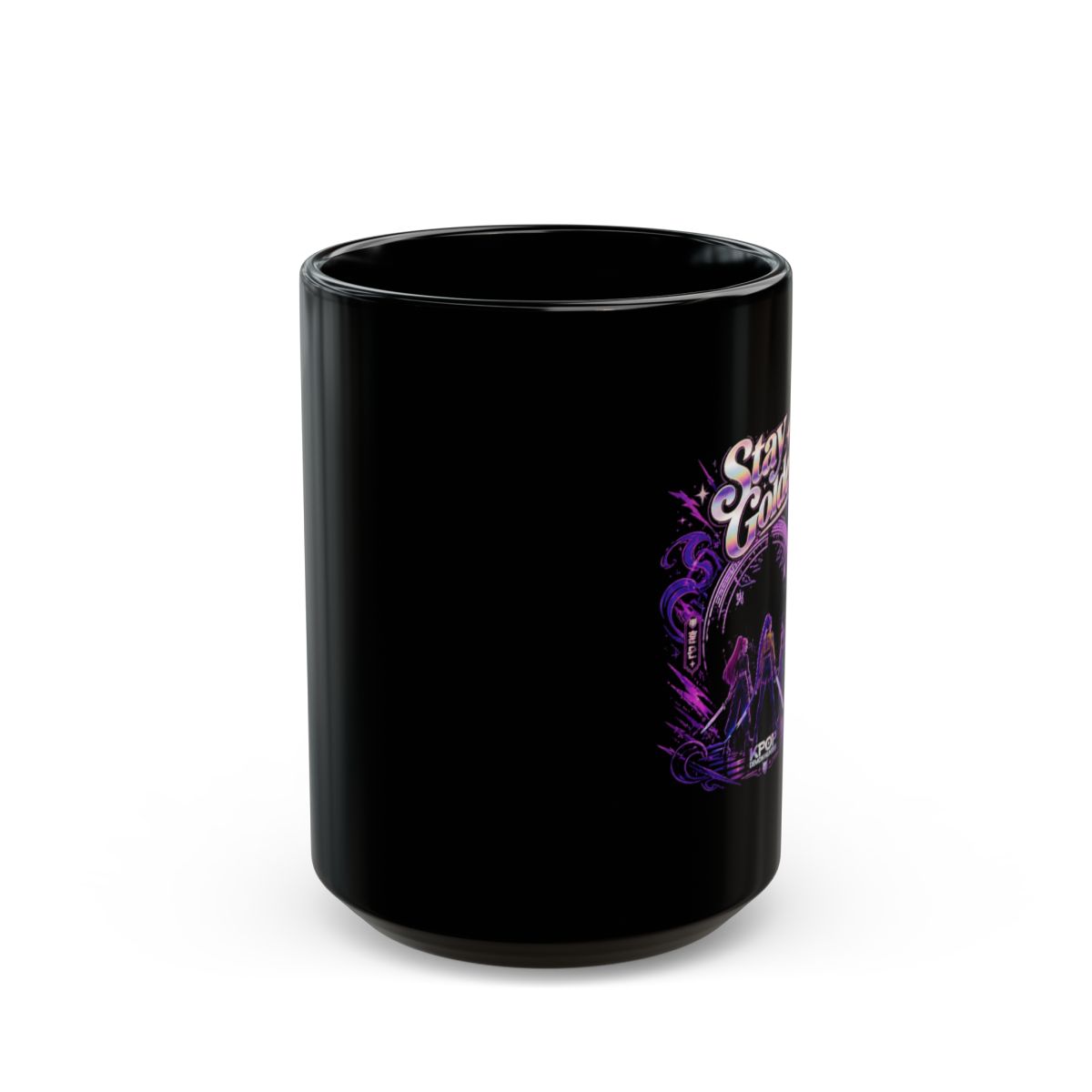 KPop Demon Hunters "Stay Golden" Black Mug - alternate angle 2, merchandise
