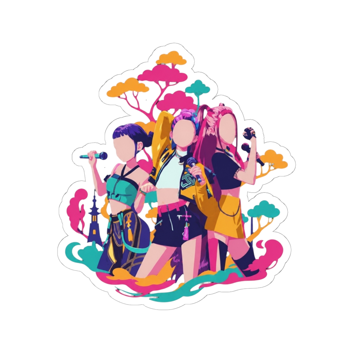 Kpop Demon hunters Huntrix Golden festival Sticker - alternate angle 2, merchandise