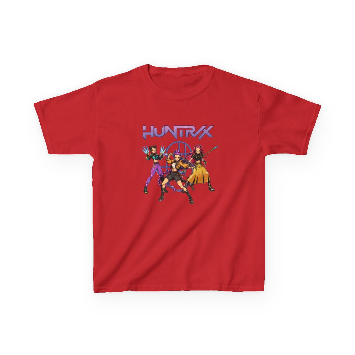 Huntrix Demon Hunters Comic style Kids T-Shirt | KPop Demon Hunters - alternate angle 2, merchandise