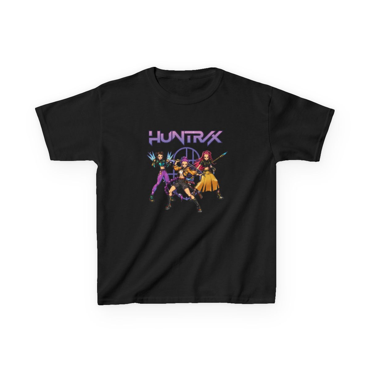 Huntrix Demon Hunters Comic style Kids T-Shirt | KPop Demon Hunters - alternate angle 2, merchandise