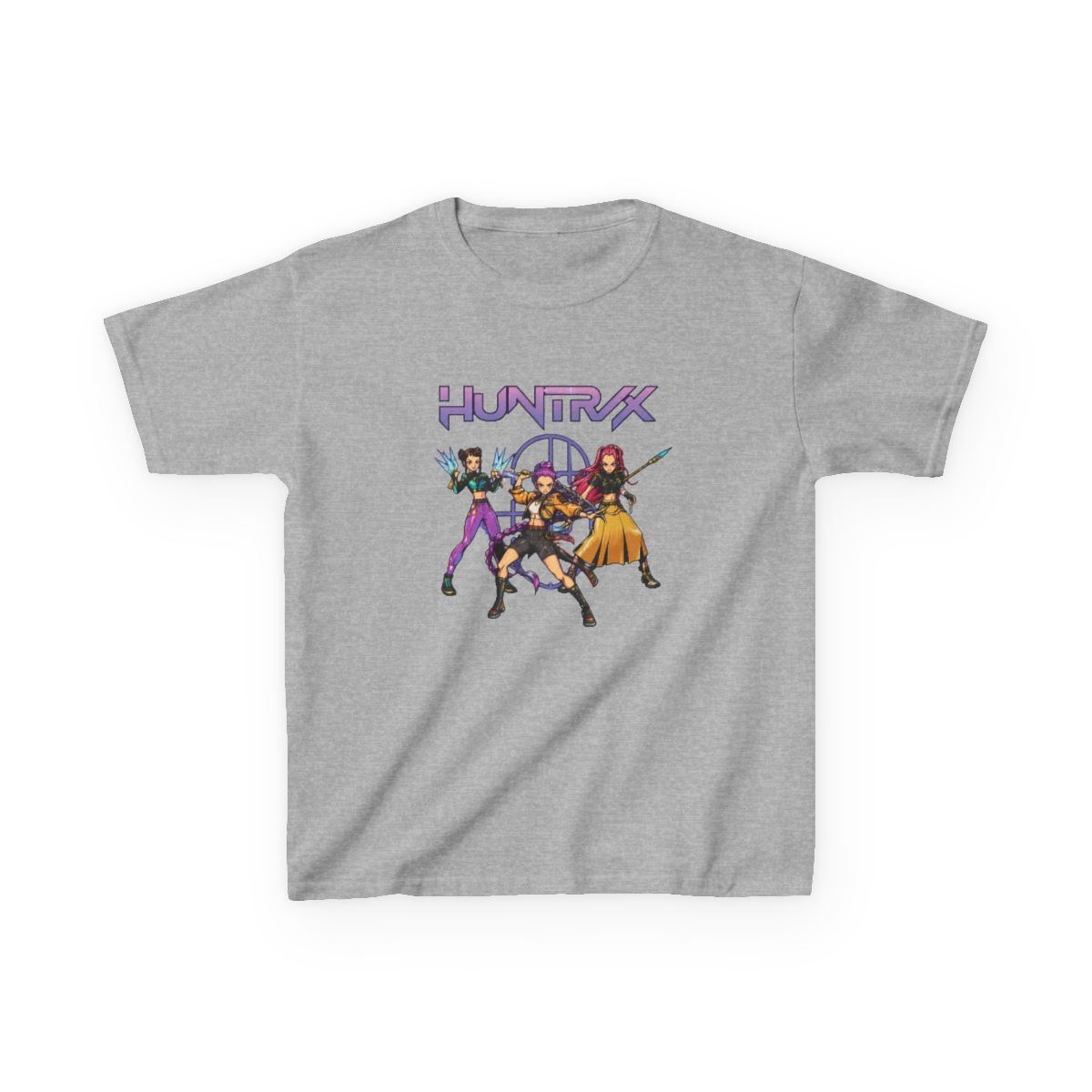 Huntrix Demon Hunters Comic style Kids T-Shirt | KPop Demon Hunters - alternate angle 3, merchandise