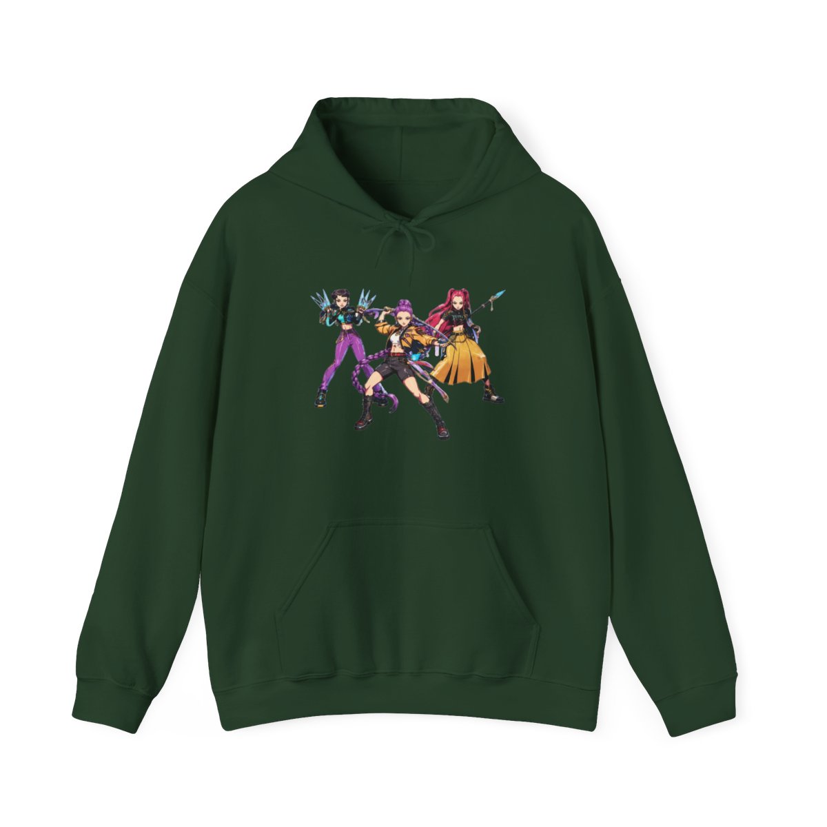 Huntrix Demon Hunters Comic style Hoodie | KPop Demon Hunters - alternate angle 5, merchandise
