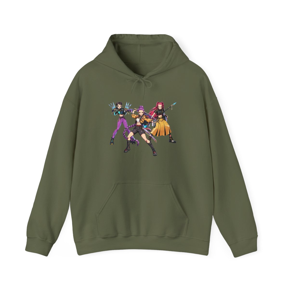 Huntrix Demon Hunters Comic style Hoodie | KPop Demon Hunters - alternate angle 2, merchandise