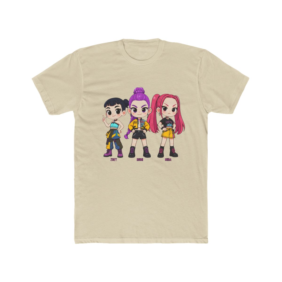 Kpop Demon Hunters Shirt Huntrix Mira Rumi Zoey Chibi Kids M8296 T Shirt - alternate angle 4, merchandise