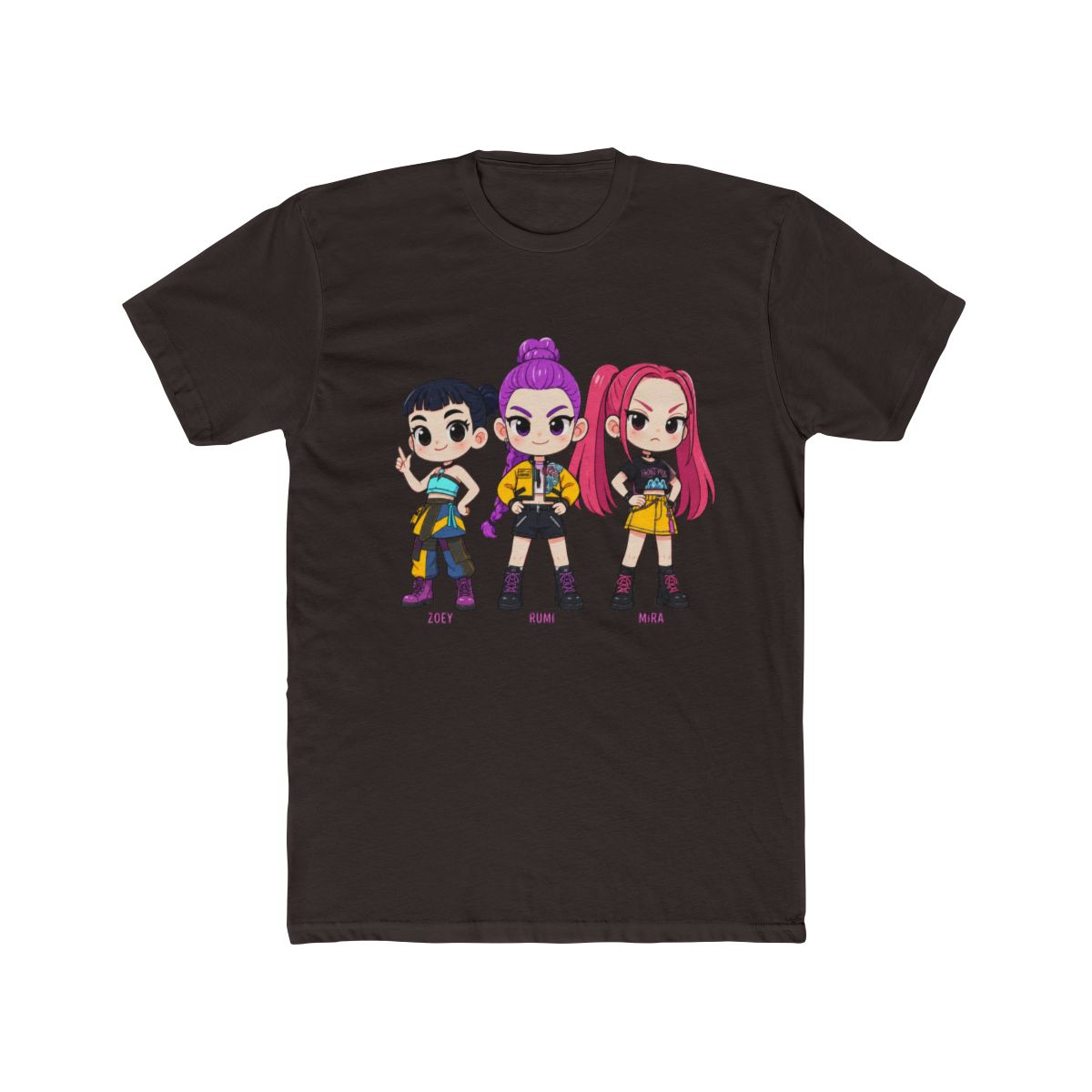 Kpop Demon Hunters Shirt Huntrix Mira Rumi Zoey Chibi Kids M8296 T Shirt - alternate angle 3, merchandise