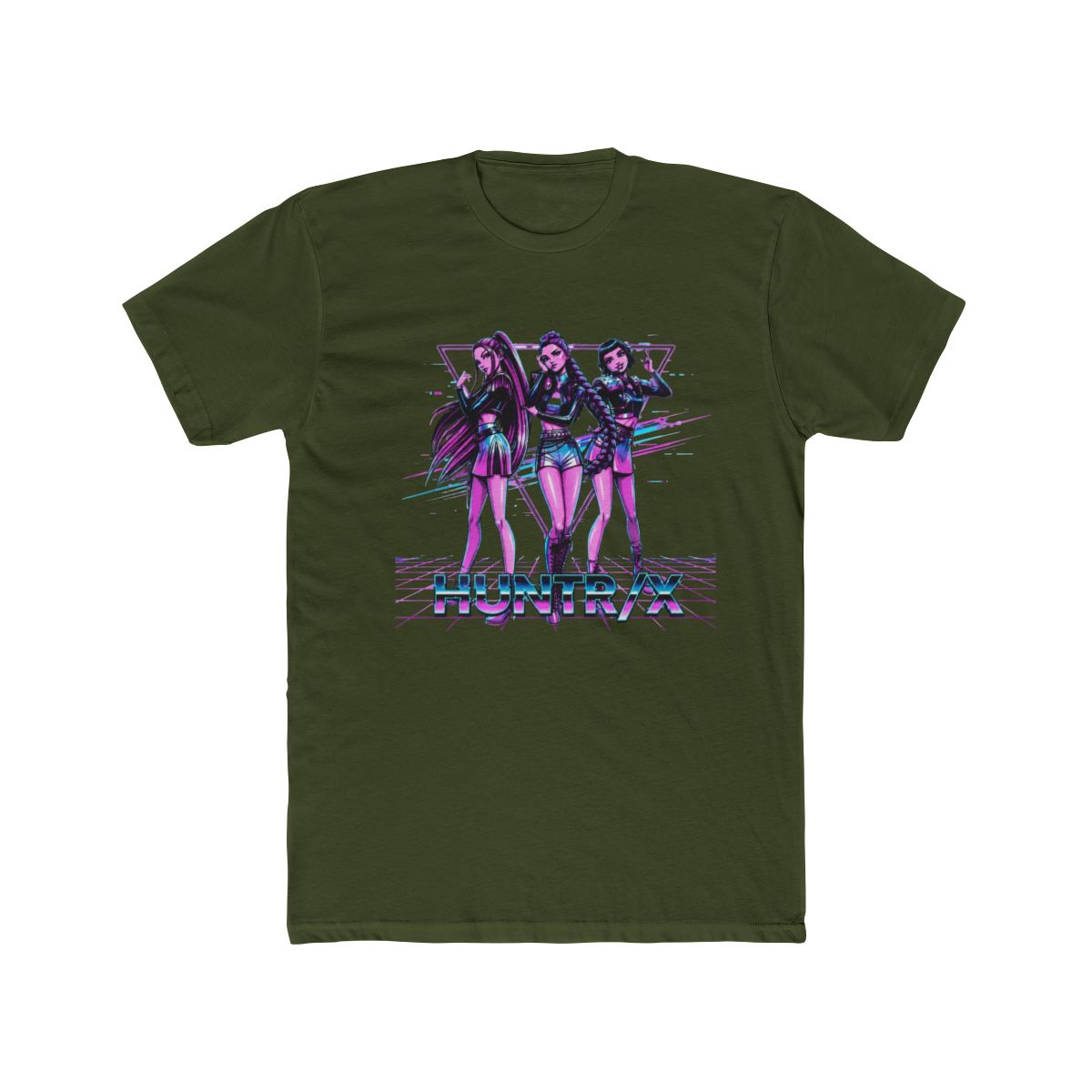 Kpop Huntrix Retrowave T Shirt | KPop Demon Hunters - alternate angle 4, merchandise