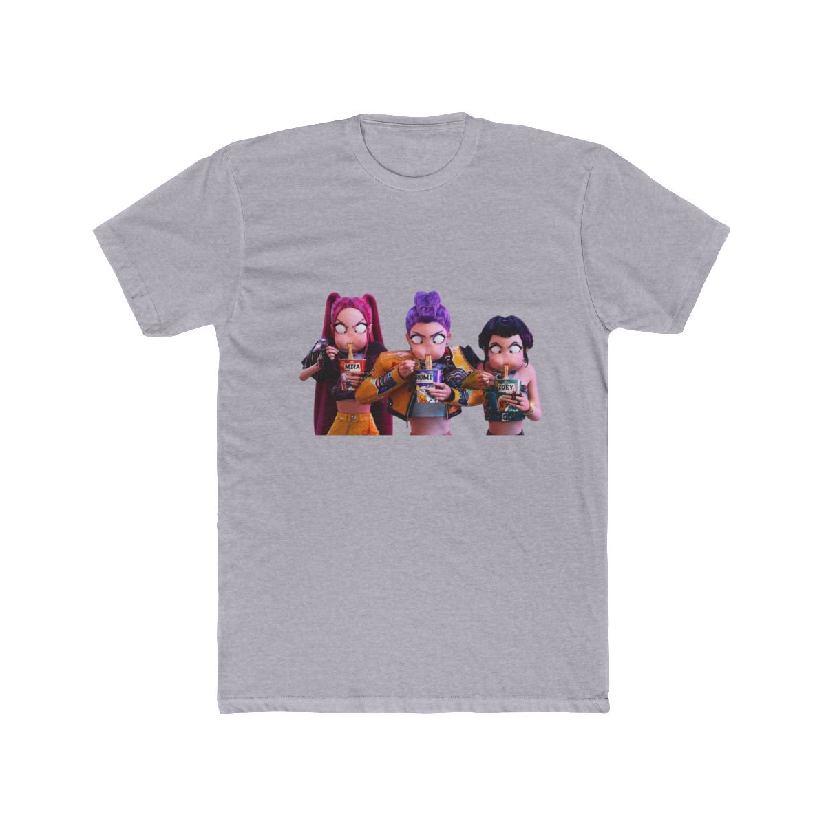Kpop Demon Hunters Mira Rumi Zoey Eating Ramyeon T Shirt - alternate angle 5, merchandise