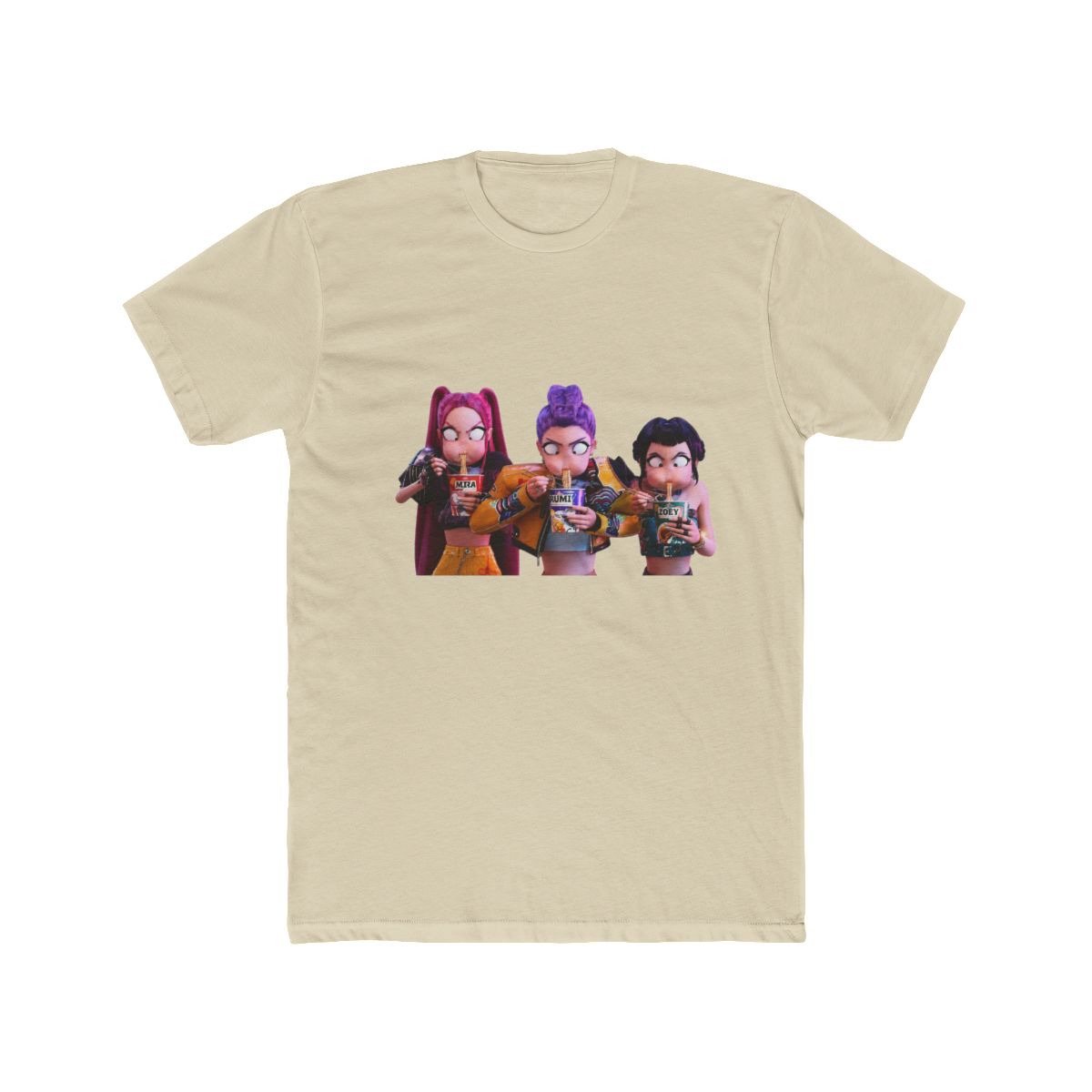 Kpop Demon Hunters Mira Rumi Zoey Eating Ramyeon T Shirt - alternate angle 4, merchandise