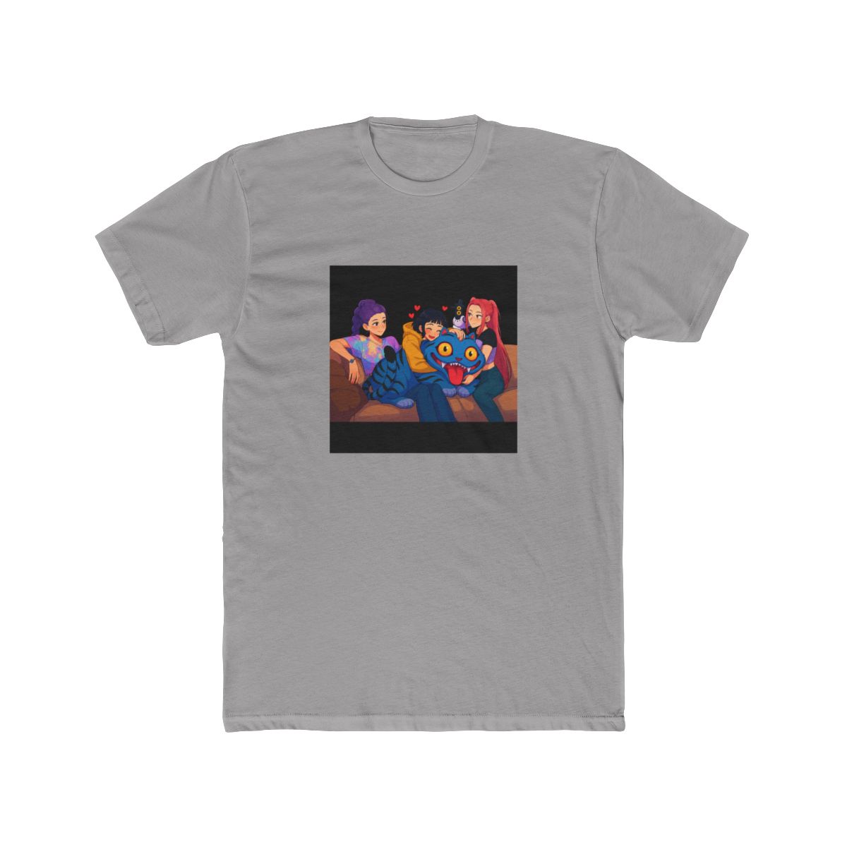 Kpop DemonHunters Huntrix and Derpy Tiger M8404 T Shirt | KPop Demon Hunters - alternate angle 3, merchandise